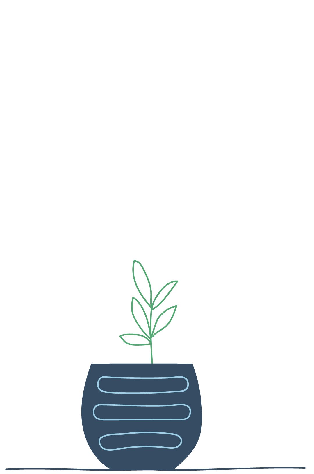 An illustration of a small potted plant.